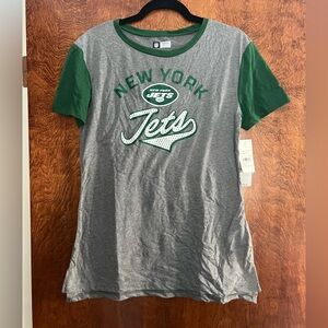 NWT NFL NY Jets Women's Gray and Green Team Apparel‎ Shirt